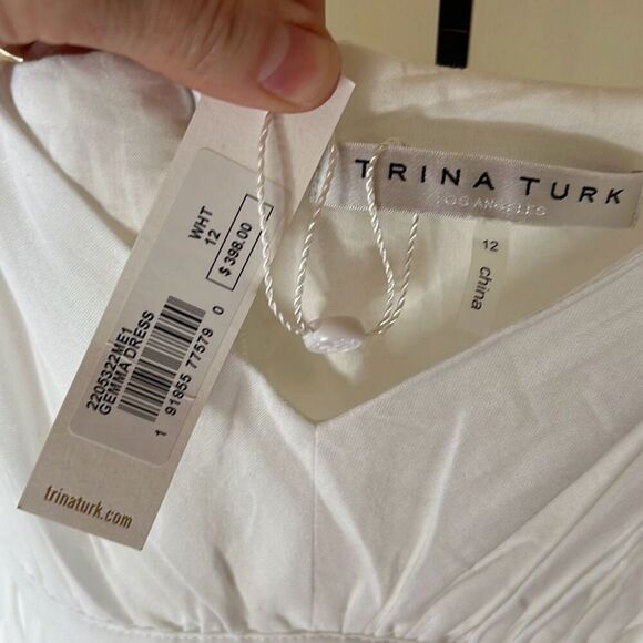 Trina Turk GEMMA DRESS White Tiered Maxi Sun Dress Size 12 Nwt - Picture 6 of 9